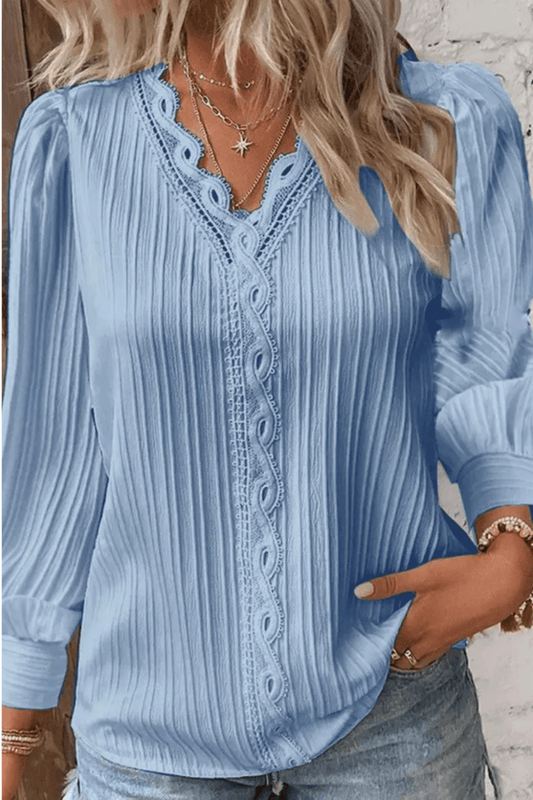 Benita | Camisa Blanca con Encaje y Mangas Abullonadas - Vera Serrat
