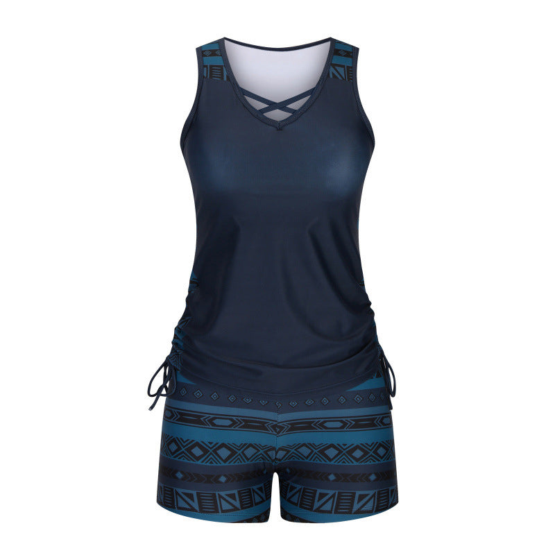 Tankini de Dos Piezas con Short de Cintura Alta