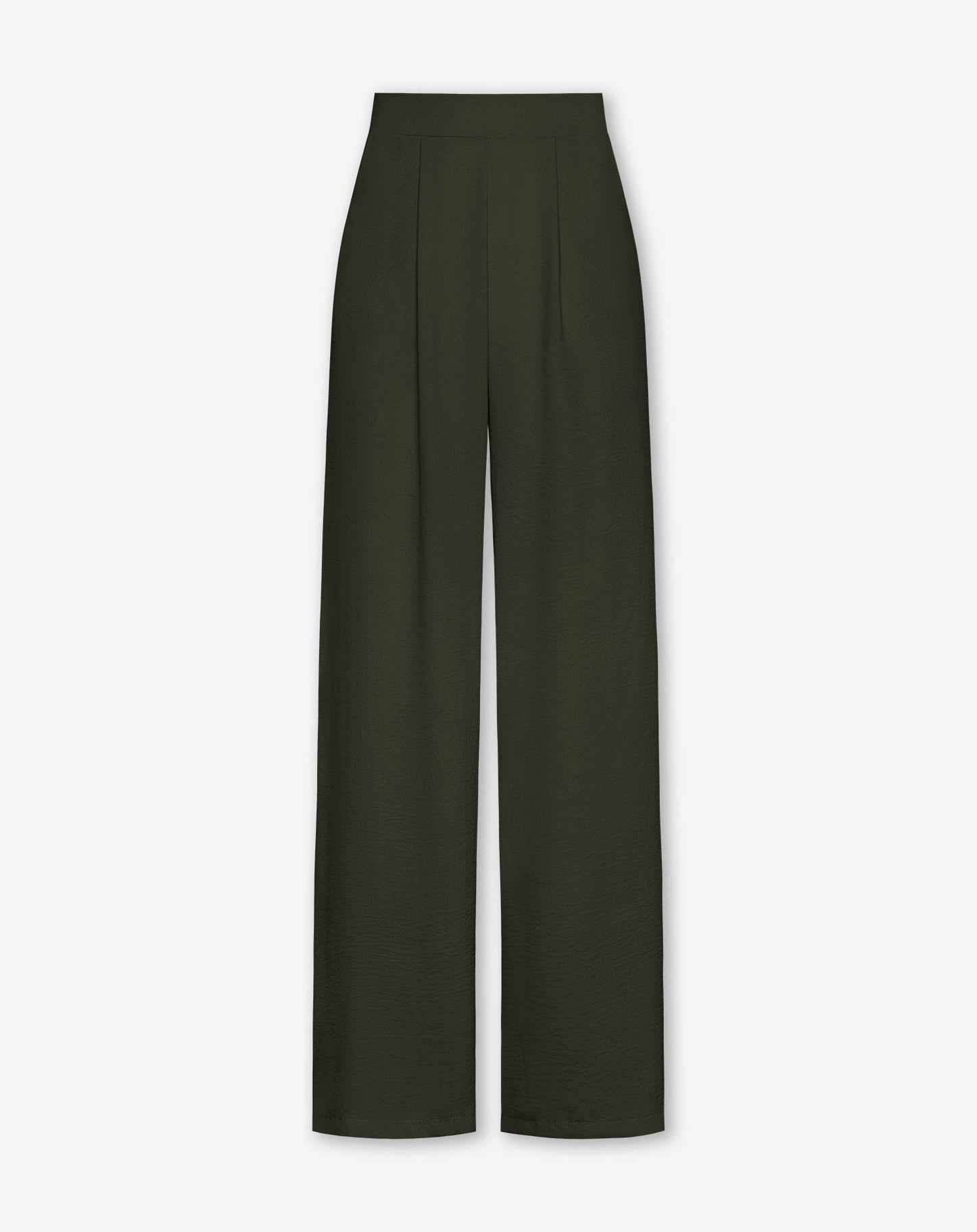 Pantalón Julie de Most Wanted en color oliva oscuro, ropa de moda para mujer, con diseño cómodo y estilo casual.
