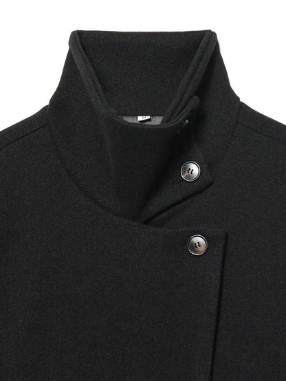 Abrigo de Lana con Cuello Alto