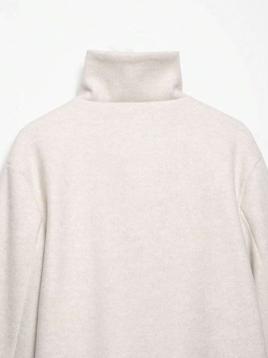 Abrigo de Lana con Cuello Alto