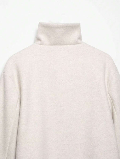 Abrigo de Lana con Cuello Alto