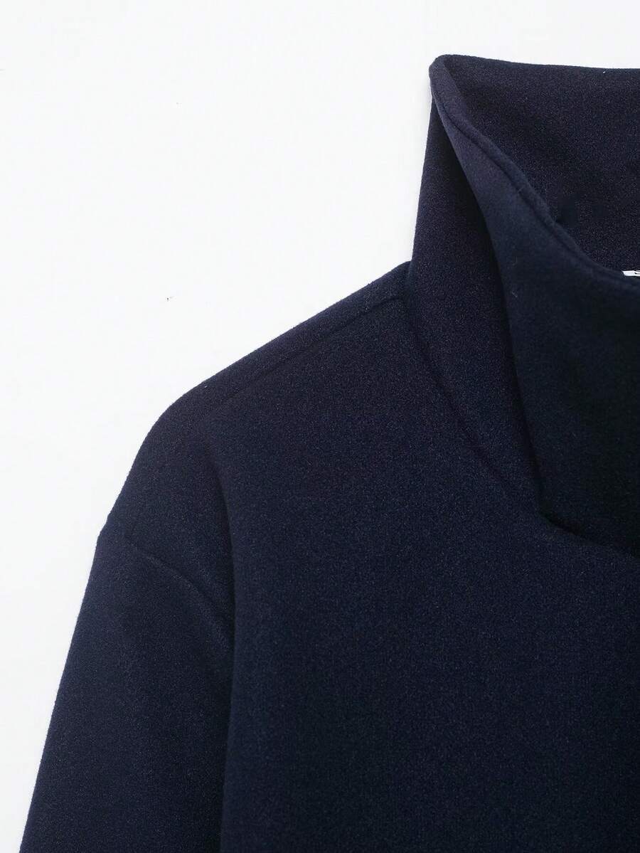 Abrigo de Lana con Cuello Alto