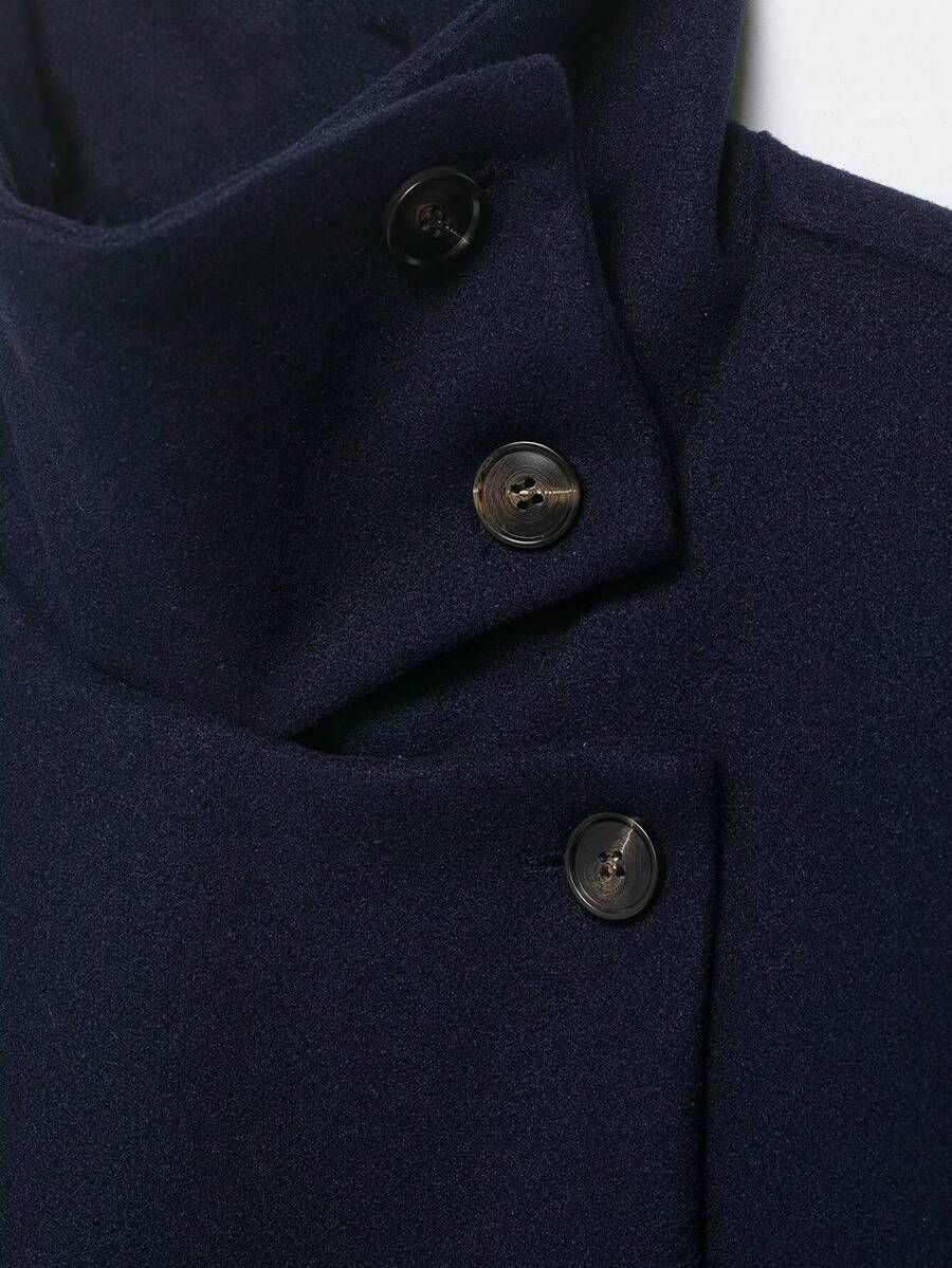 Abrigo de Lana con Cuello Alto