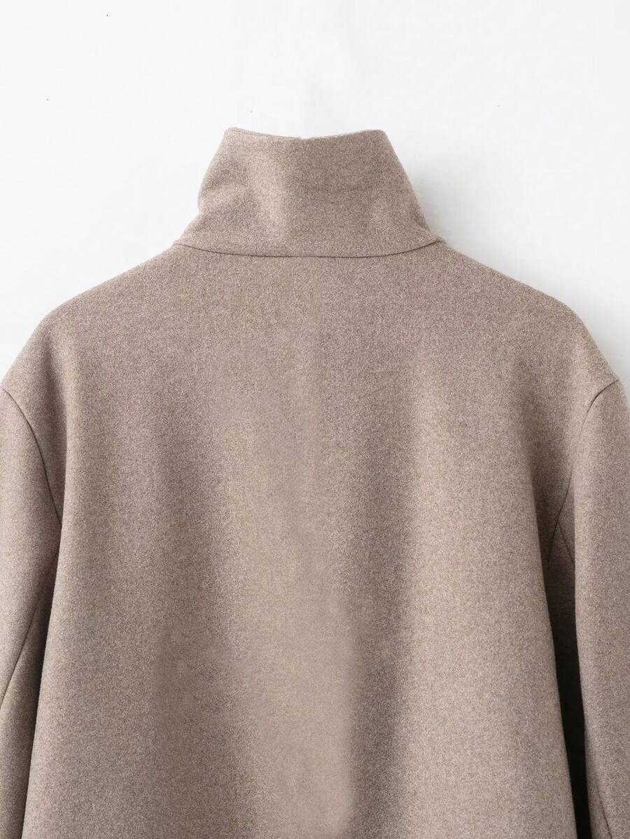 Abrigo de Lana con Cuello Alto