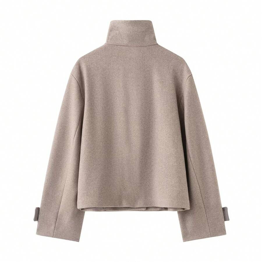 Abrigo de Lana con Cuello Alto