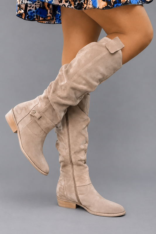 Carlota | Botas Altas con Tacón Bajo