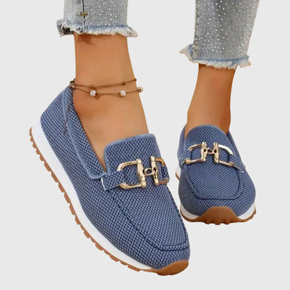 Chiara | Mocasines Ortopédicos Transpirables con Detalle Dorado