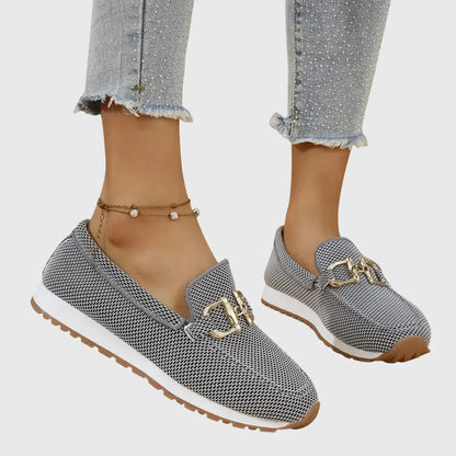 Chiara | Mocasines Ortopédicos Transpirables con Detalle Dorado