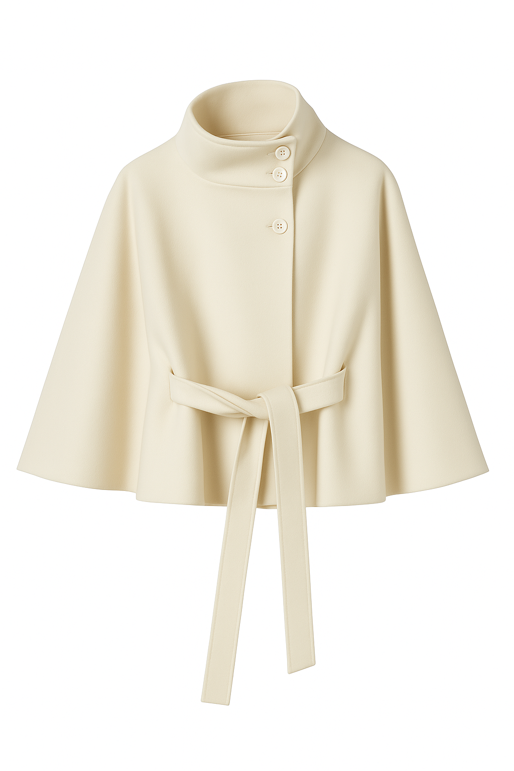 Capa Elegante con Cuello Alto y Cinturón