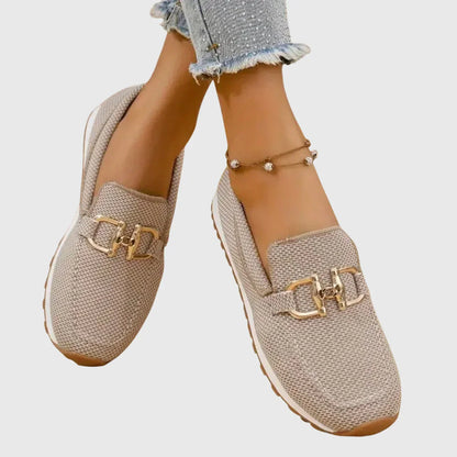 Chiara | Mocasines Ortopédicos Transpirables con Detalle Dorado