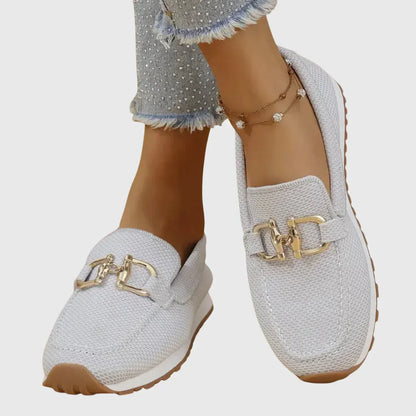 Chiara | Mocasines Ortopédicos Transpirables con Detalle Dorado