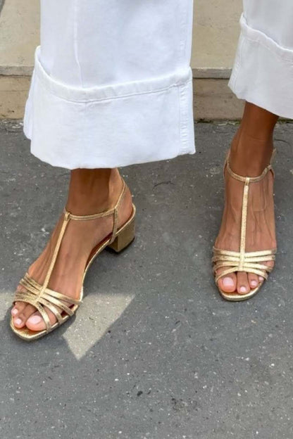 Luz | Sandalias Elegantes de Tacón Bajo