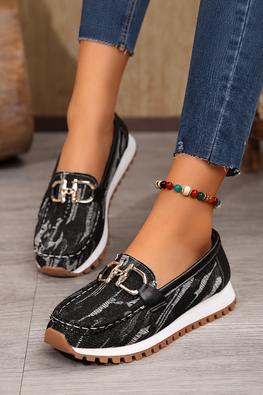 Elisa | Mocasines Combinados con Hebilla