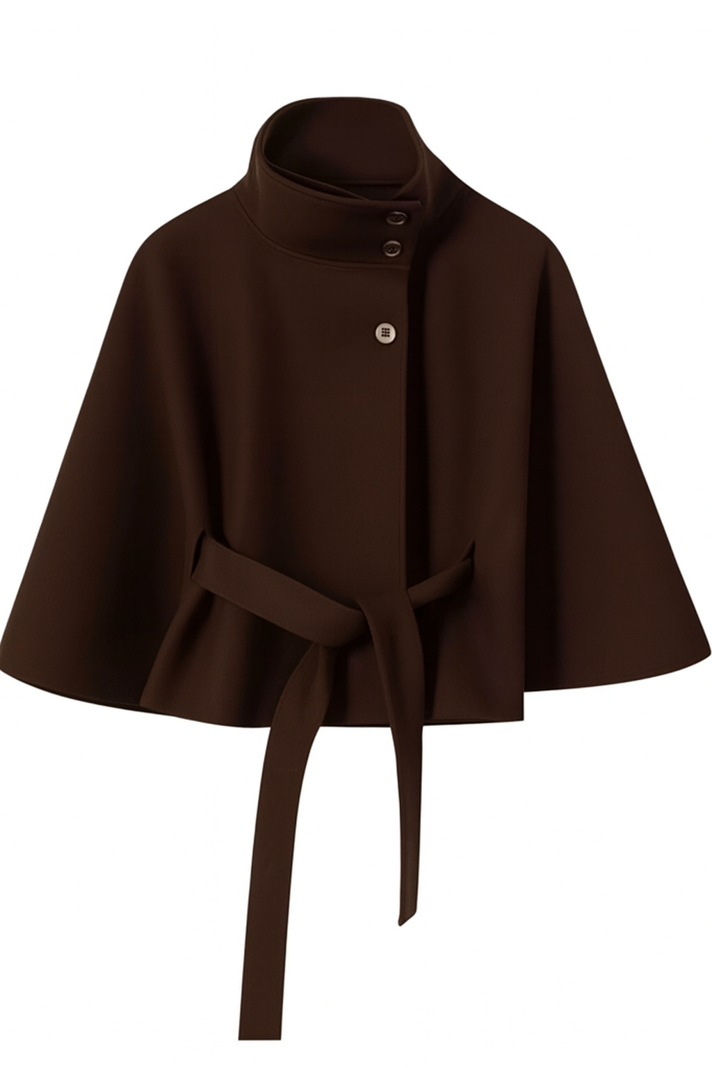 Capa Elegante con Cuello Alto y Cinturón
