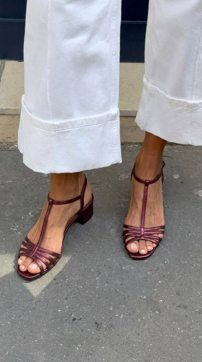 Luz | Sandalias Elegantes de Tacón Bajo