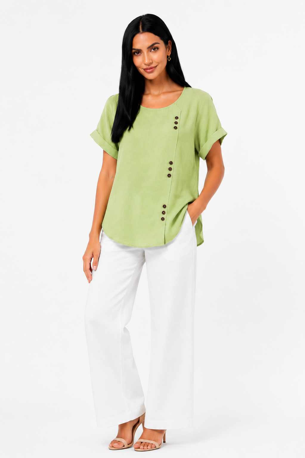 Camisa cómoda y elegante de la marca Vera Serrat, en colores neutros, con diseño moderno y detalles de tela suave.