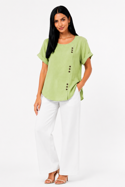 Camisa cómoda y elegante de la marca Vera Serrat, en colores neutros, con diseño moderno y detalles de tela suave.