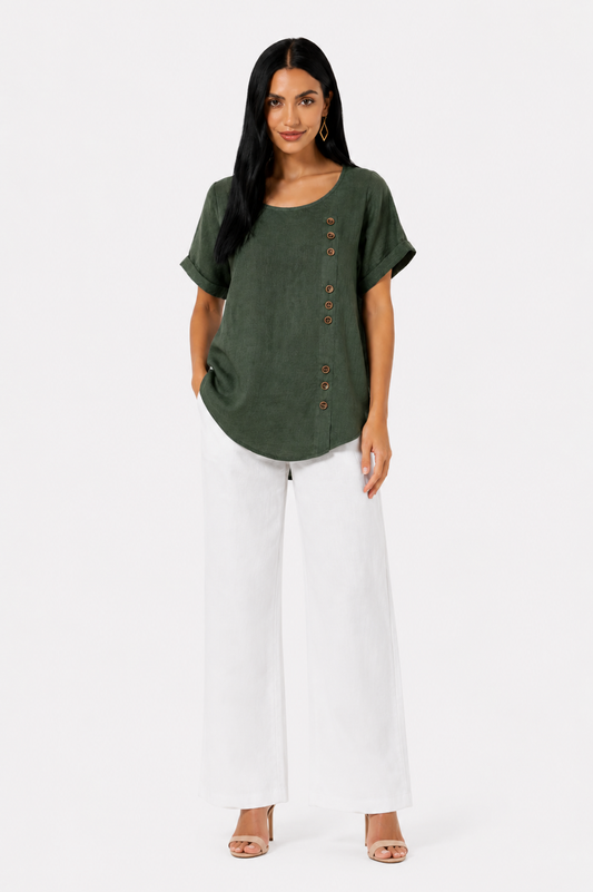 Camisa cómoda y elegante Vera Serrat Estela, de tela suave y diseño moderno, mostrada en color neutro sobre fondo blanco.