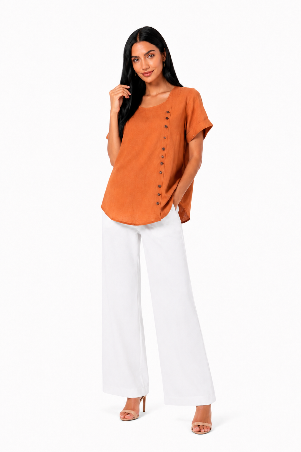 Camisa cómoda y elegante Vera Serrat, estilo casual con diseño moderno en tonos neutros, para un look sofisticado y relajado.