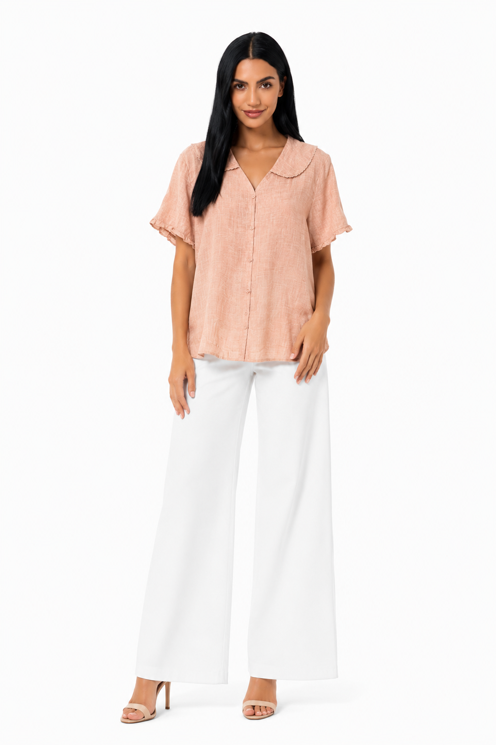Blusa ligera de estilo romántico Adela de Vera Serrat, con detalles delicados y diseño femenino en color suave.