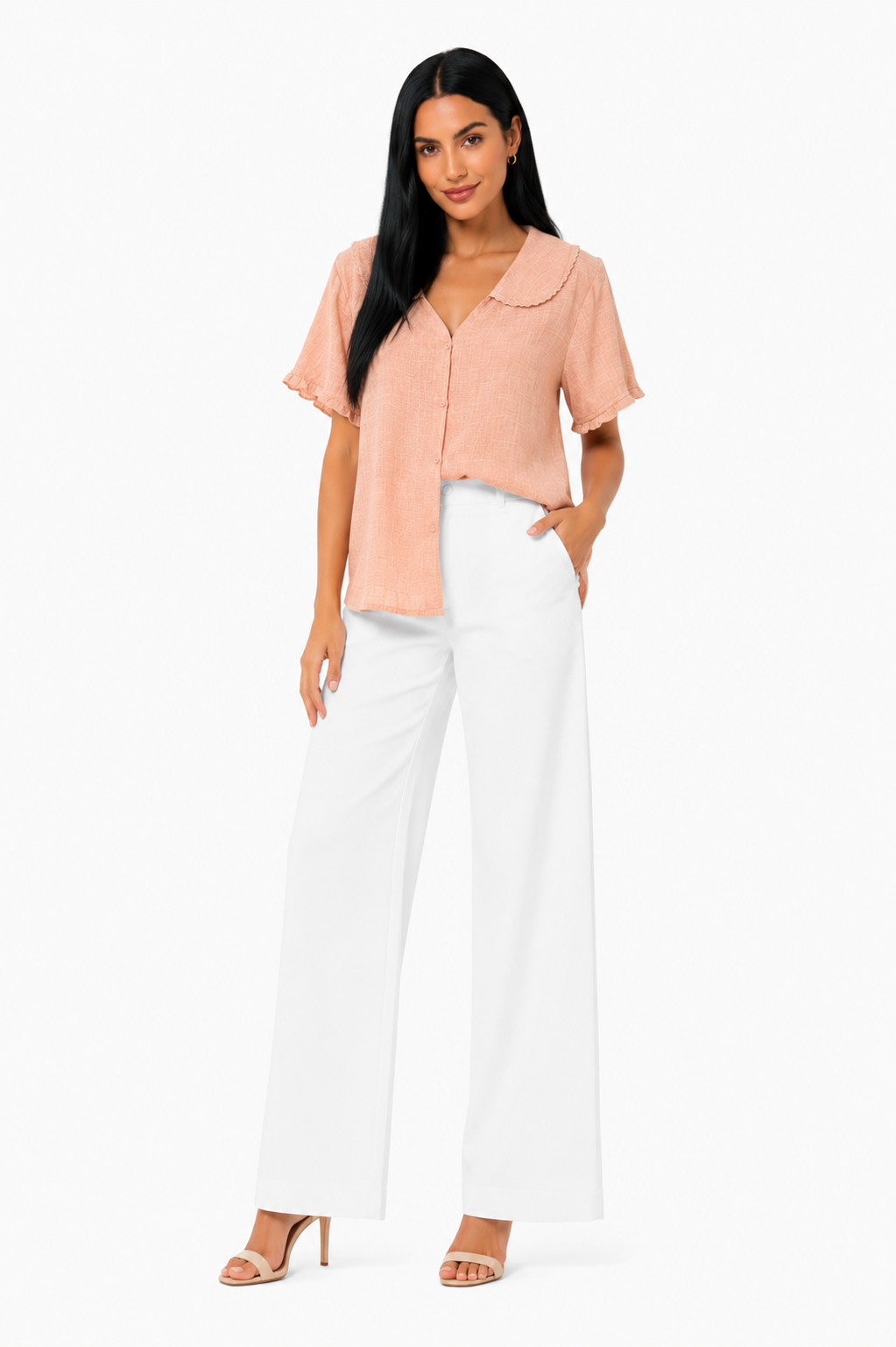 Blusa ligera Adela de estilo romántico de Vera Serrat, con detalles delicados y diseño femenino, en colores suaves.