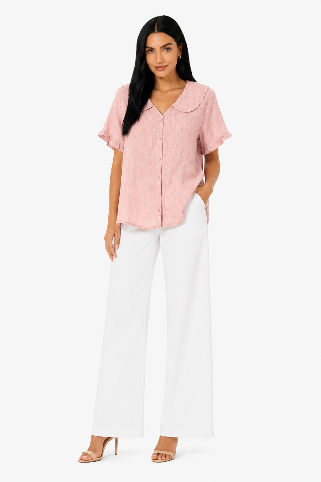 Blusa ligera Adela de estilo romántico de Vera Serrat, con detalles delicados y diseño femenino, en color suave.