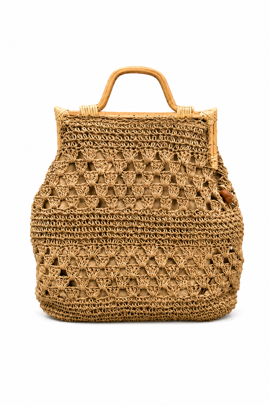 Bolso de mano natural de BdB Mode, estilo elegante y práctico, con detalles en piel y tamaño compacto para uso diario.