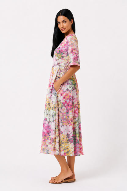 Ana | Vestido midi floral suelto y ligero