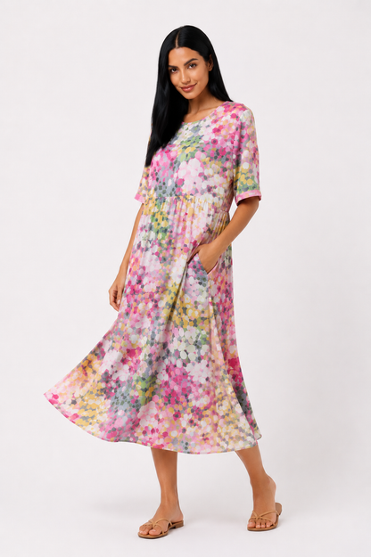Ana | Vestido midi floral suelto y ligero