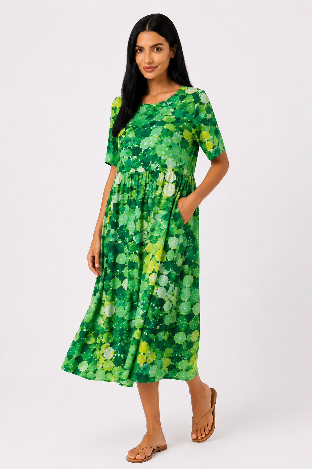 Ana | Vestido midi floral suelto y ligero
