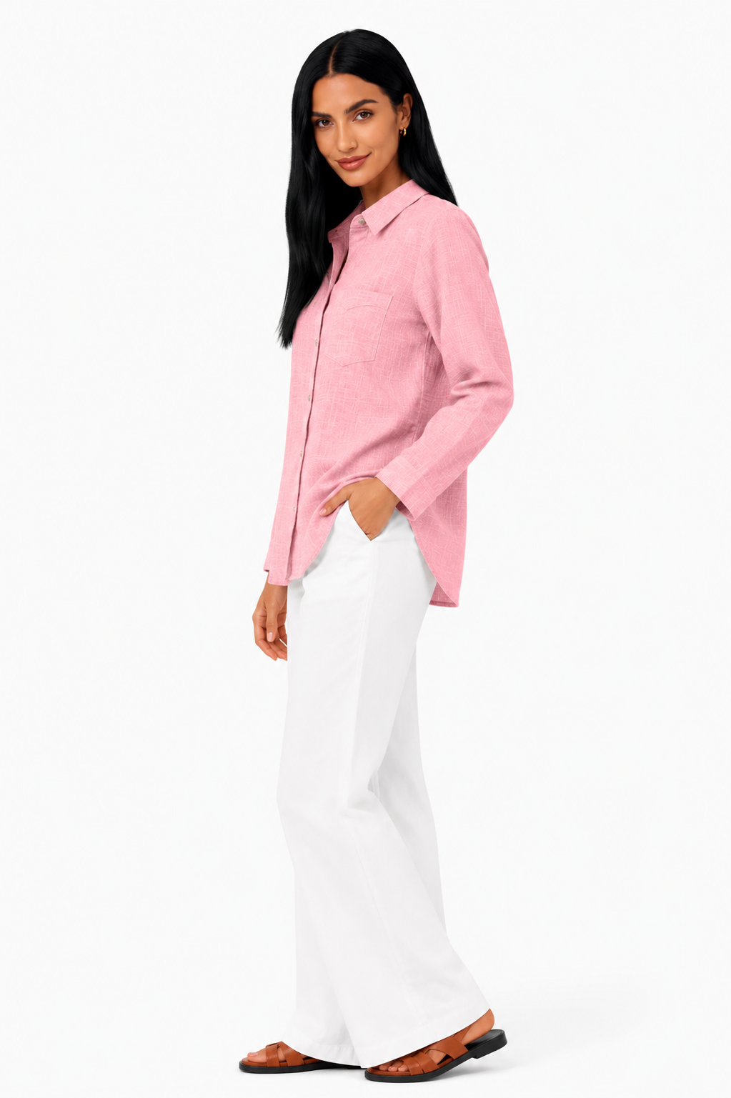 Blusa de lino premium Eva de Vera Serrat, con diseño elegante y tejido ligero, ideal para verano y ocasiones casuales.