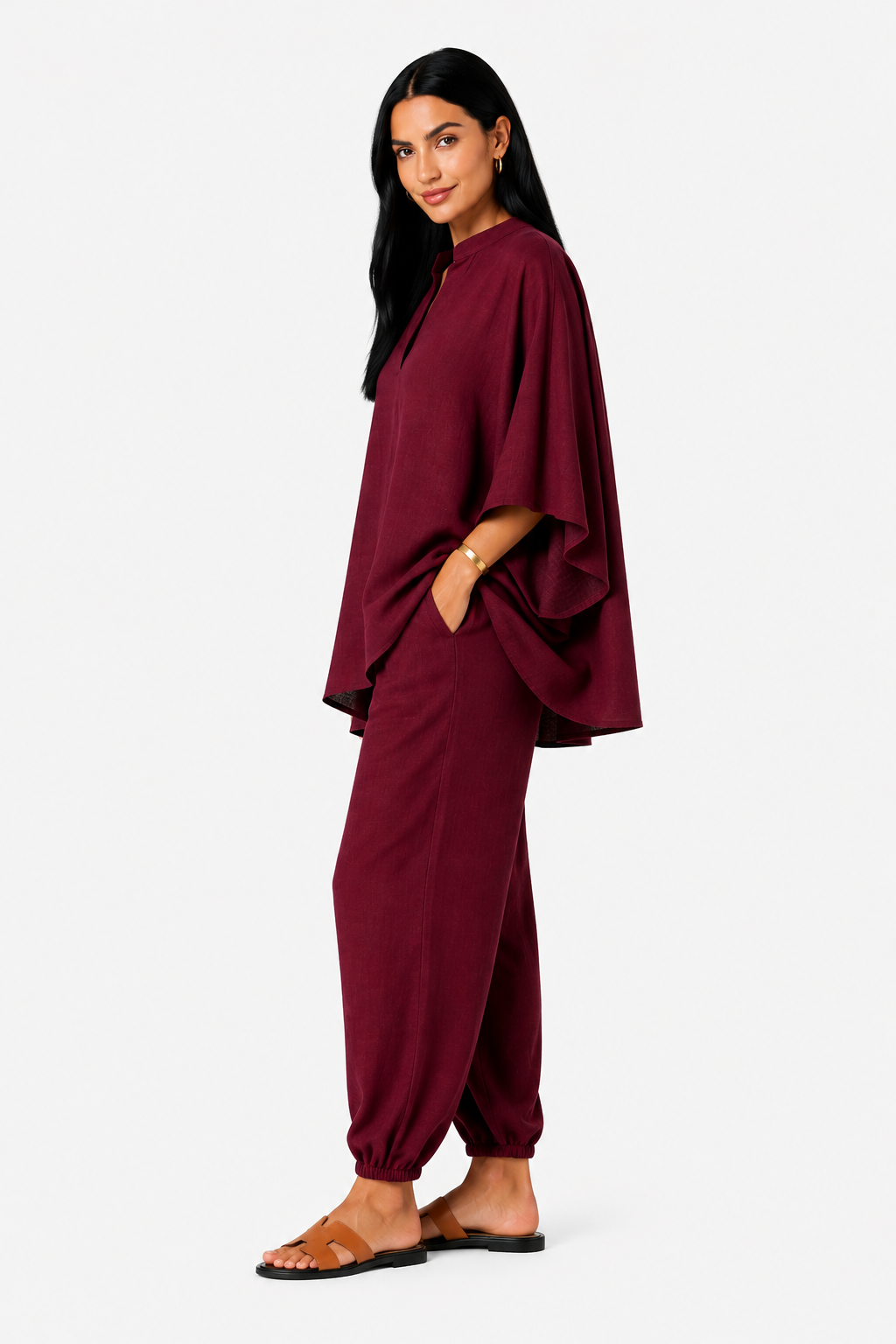 Conjunto de blusa fluida y pantalón ancho para mujer de Vera Serrat, en tela ligera y estilo elegante.
