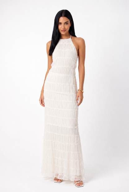 Vestido largo de verano Ángela de NOA FERRER con detalles elegantes y estilo fresco, ideal para temporadas cálidas.