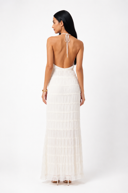 Vestido largo de verano NOA FERRER Ángela con diseño elegante y colorido, ideal para temporadas cálidas y eventos especiales.