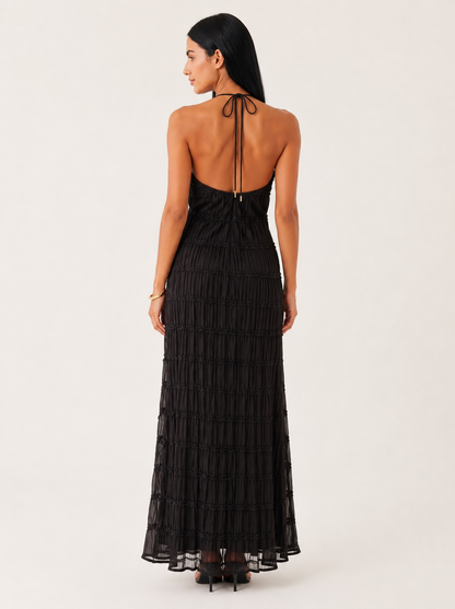Vestido largo de verano Ángela de NOA FERRER con diseño fluido y elegante, perfecto para días cálidos y eventos al aire libre.