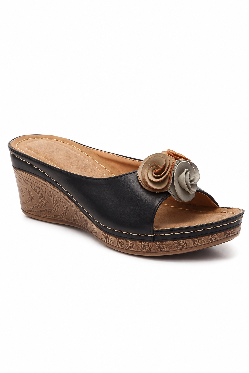 Inés | Sandalias de Cuña con Detalle Floral