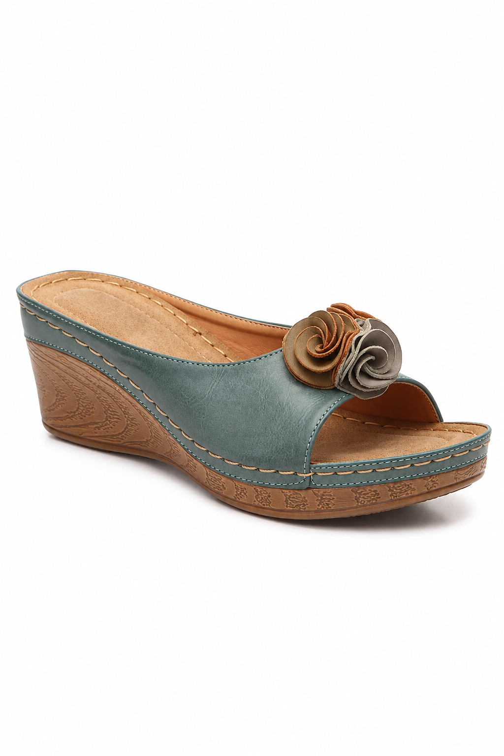 Inés | Sandalias de Cuña con Detalle Floral