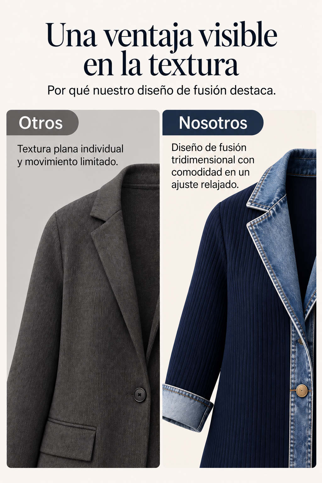 Alba | Camisa de Punto Canalé con Detalles Denim
