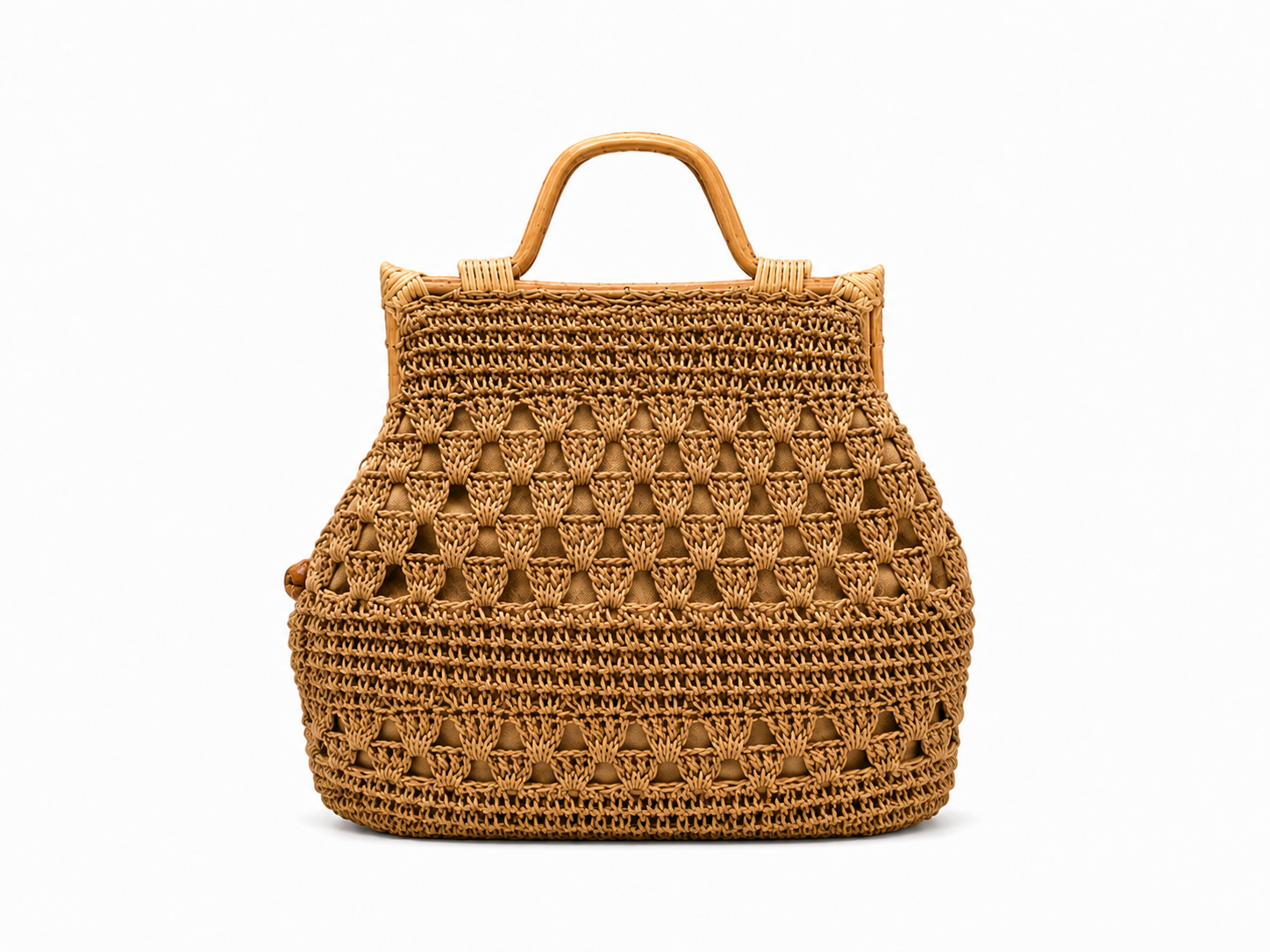 Bolso tipo tote natural de Vera Serrat con asas de cuero y diseño elegante en tono neutro.
