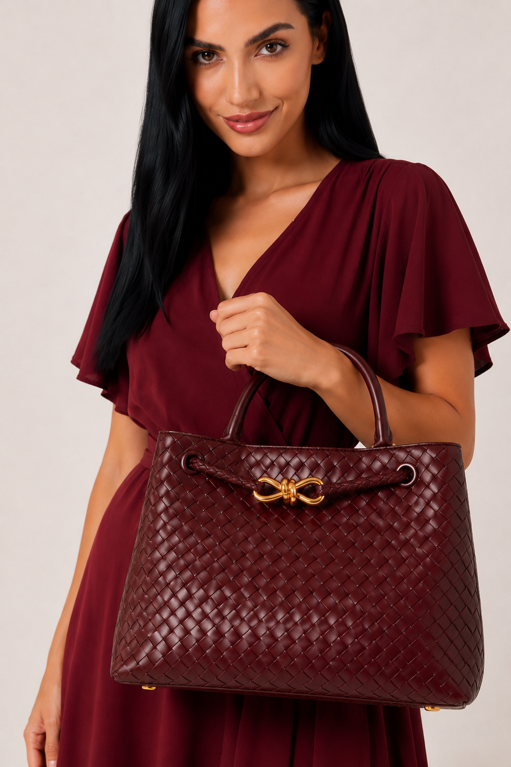 Bolso de tejido diario en color índigo de la marca Vera Serrat, con diseño práctico y estilo casual.