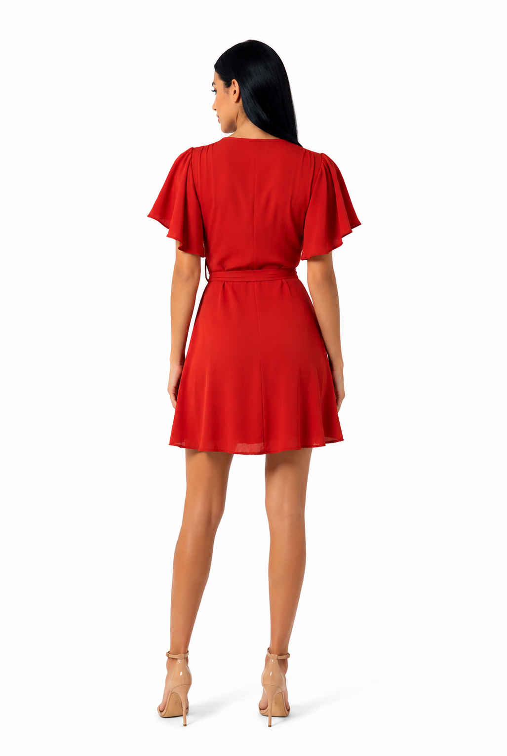 Vestido Sierra Soile de Vera Serrat con escote en V, en color negro, con detalles elegantes y estilo moderno.
