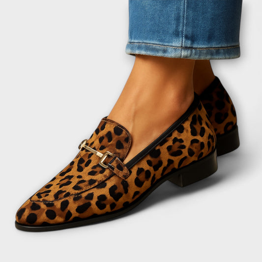 Fiera | Mocasines de Tacón Bajo con Estampado Animal