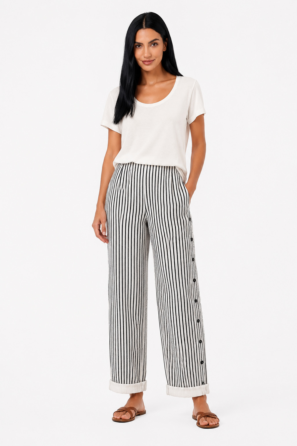 Pantalón confort Talia de Vera Serrat, de tela suave y ajustada, en color neutro, para un estilo cómodo y moderno.