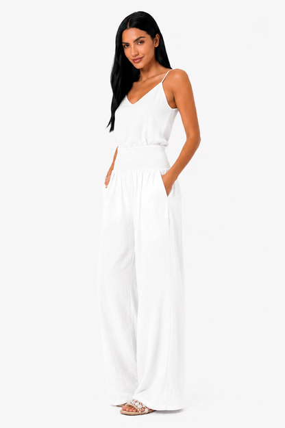 Pantalón de pierna ancha Remi de Vera Serrat, pantalones con estilo relajado y cómodo en tejido suave y elegante.
