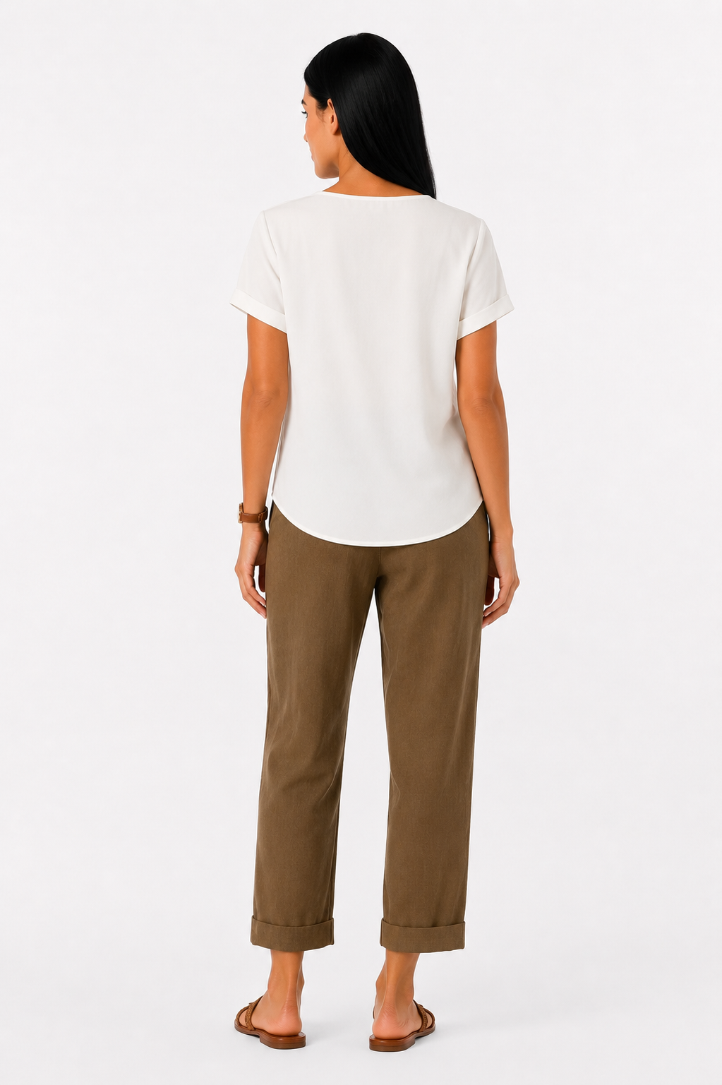 Pantalón recto de lino para mujer de Vera Serrat, pantalones livianos con bolsillos y diseño cómodo y elegante.