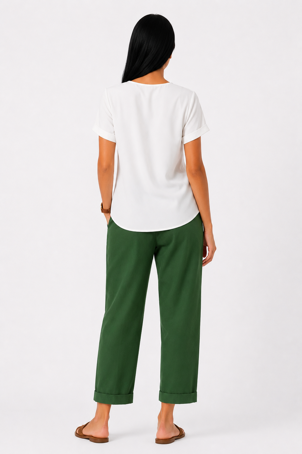 Pantalón recto de lino ligero Vera Serrat Aitana con bolsillos, estilo cómodo y elegante, en color neutro para mujer.