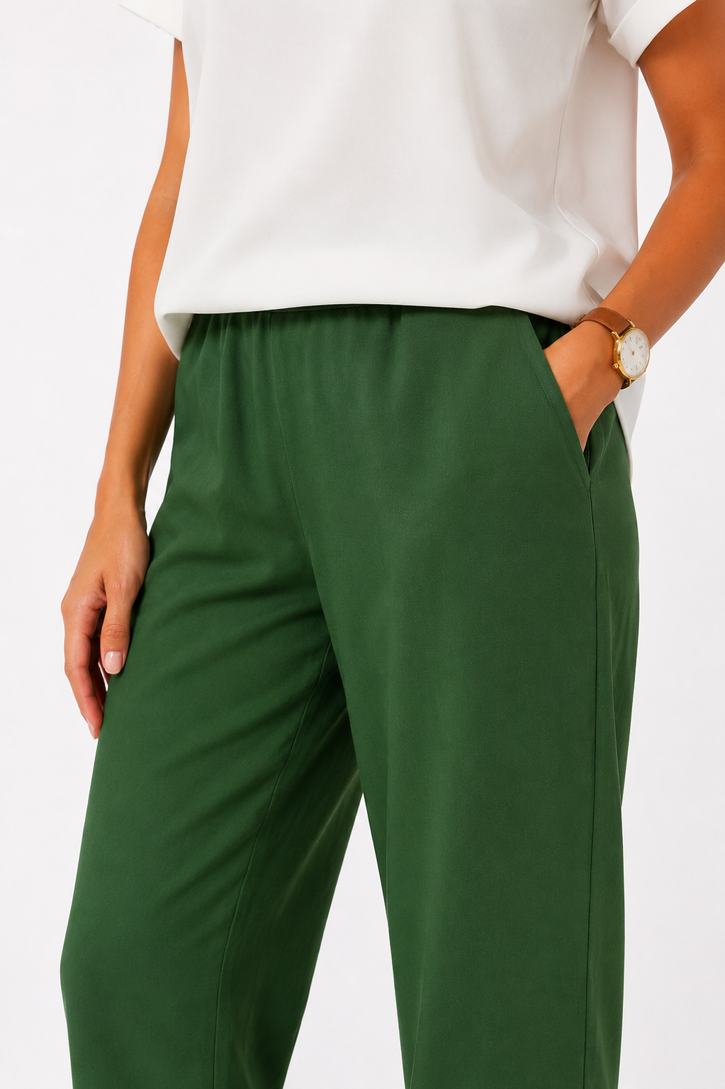 Pantalón recto de lino Aitana de Vera Serrat, pantalones ligeros con bolsillos, estilo elegante y cómodo para verano.
