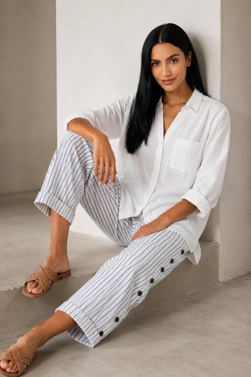Pantalón de confort Talia de Vera Serrat, en color neutro, diseñado para comodidad y estilo casual.