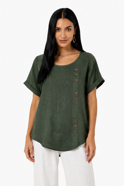 Camisa cómoda y elegante de la marca Vera Serrat, con diseño moderno y detalles en tela suave en color neutro.